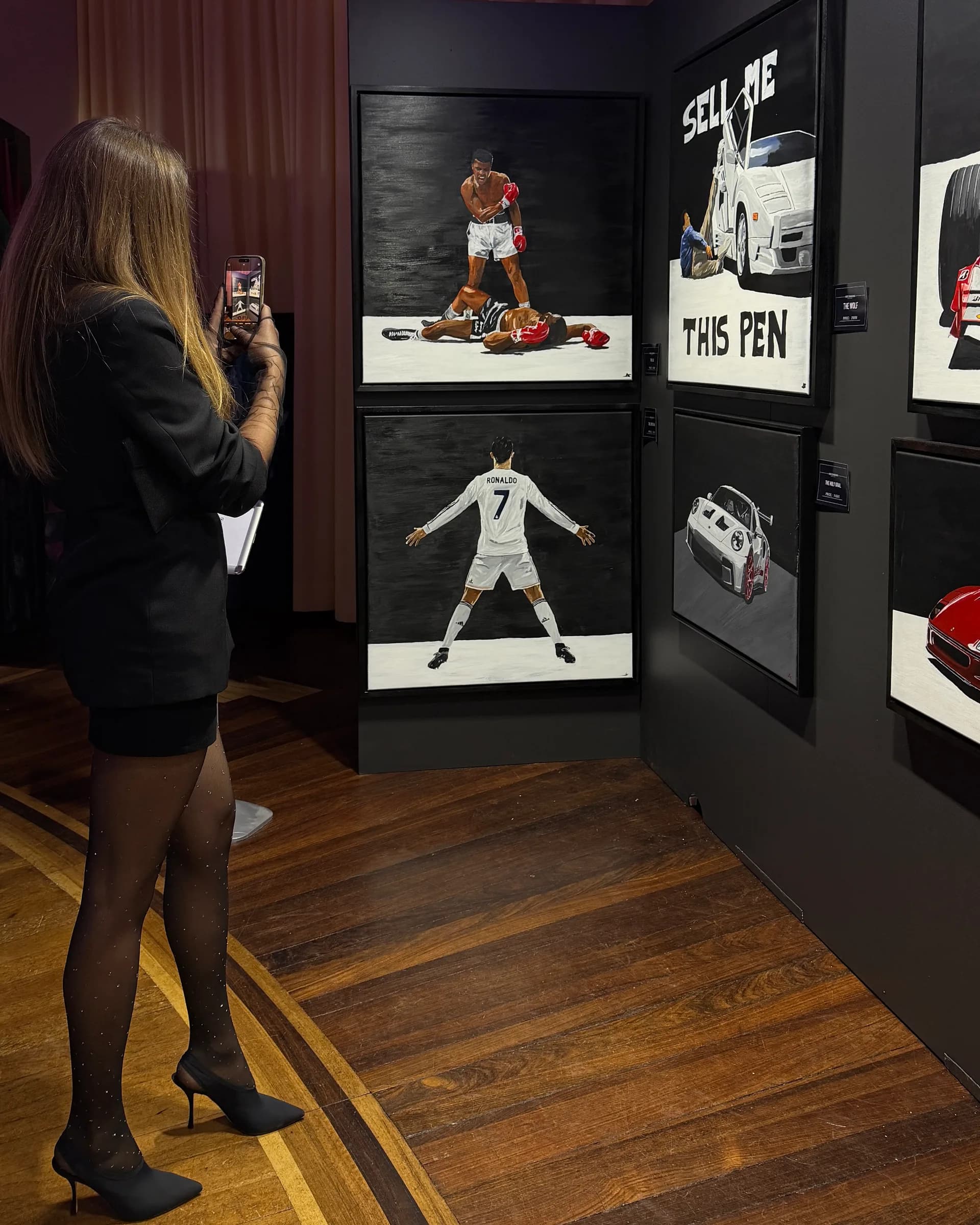 Gallery wall with paintings at the Art and Beats exhibition 2026
